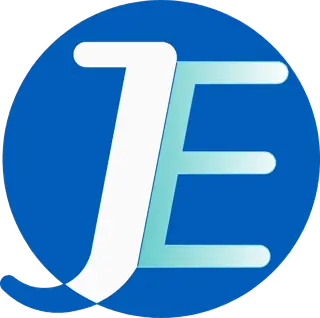 조은토목엔지니어링 로고 — 파란 원 안에 J와 E가 맞닿은 마크